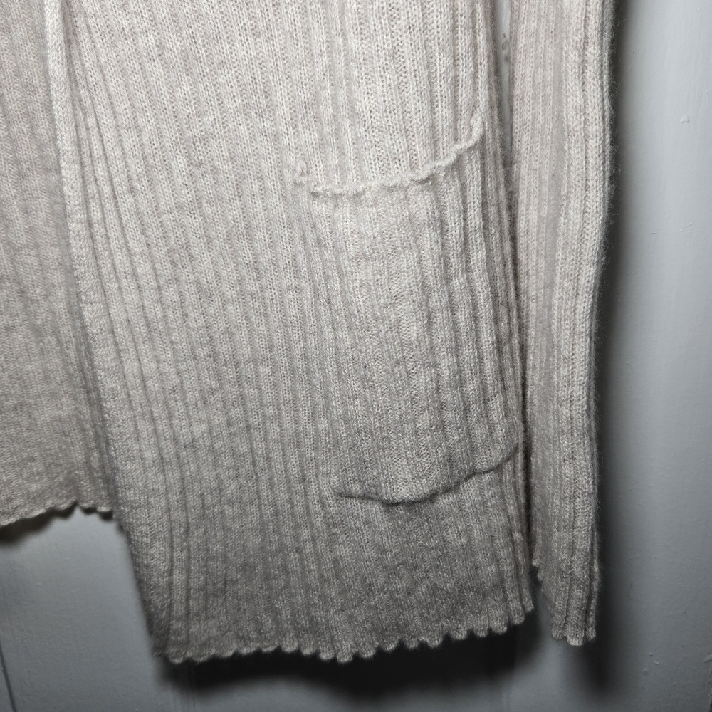 Alashan Womens Cashmere Open Front Cardigan Size L Cream Quiet Luxury Minimalist - Picture 5 of 14